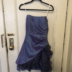 Purple Half Tulle Hem Dress