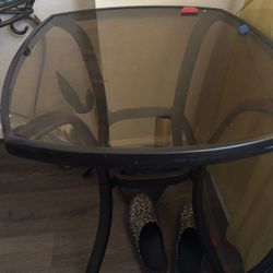 Brown, Medium, Glass Table 