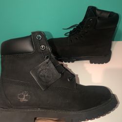 6 inch water Resistant black Timberlands