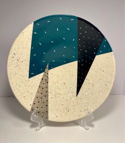 Masuo Ojima Japanese-American Artist Vintage Ceramic Studio Pottery Plate 11”D