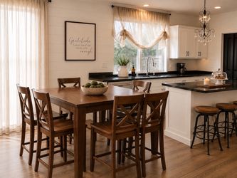 Counter Height Dining Set + 6 Chairs | Farmhouse Kitchen Table