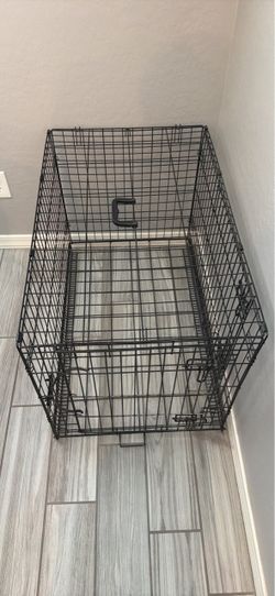 Black Wire Dog Crate with Tray