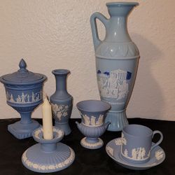 Vintage Avon blue and white Greek style