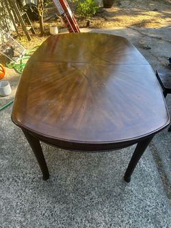 Dark Wood Oval Dining Table