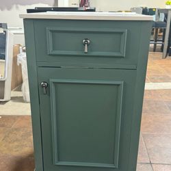 🔥Special Discount 💰Defective, but does not affect normal use) 20-inch mini bathroom vanity with ceramic sink, soft-close door, overflow protection, 