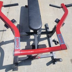 Very nice weight bench and 
Olympic weight plates sold separately