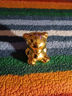 Gold Teddy Bear Piggy Bank