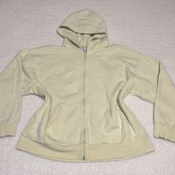 Aritzia Tna Women Yellow Cozy Fleece Mega Full Zip Hoodie 