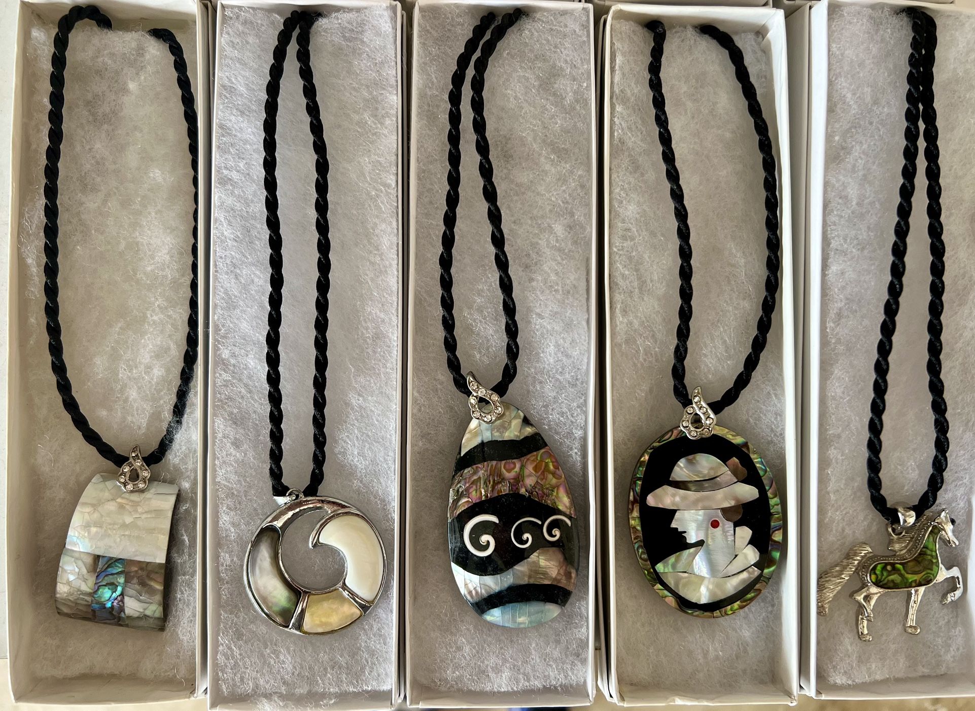 Abalone Pendants With Rope Chain And Box $7 Each