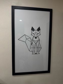 Large Iron Fox Wall Art With Frame (2)