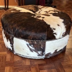 Jackson Cocktail Ottoman, Brown Hide