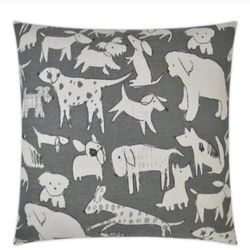 Set Of 4 Dog Design Feather Pillows. 