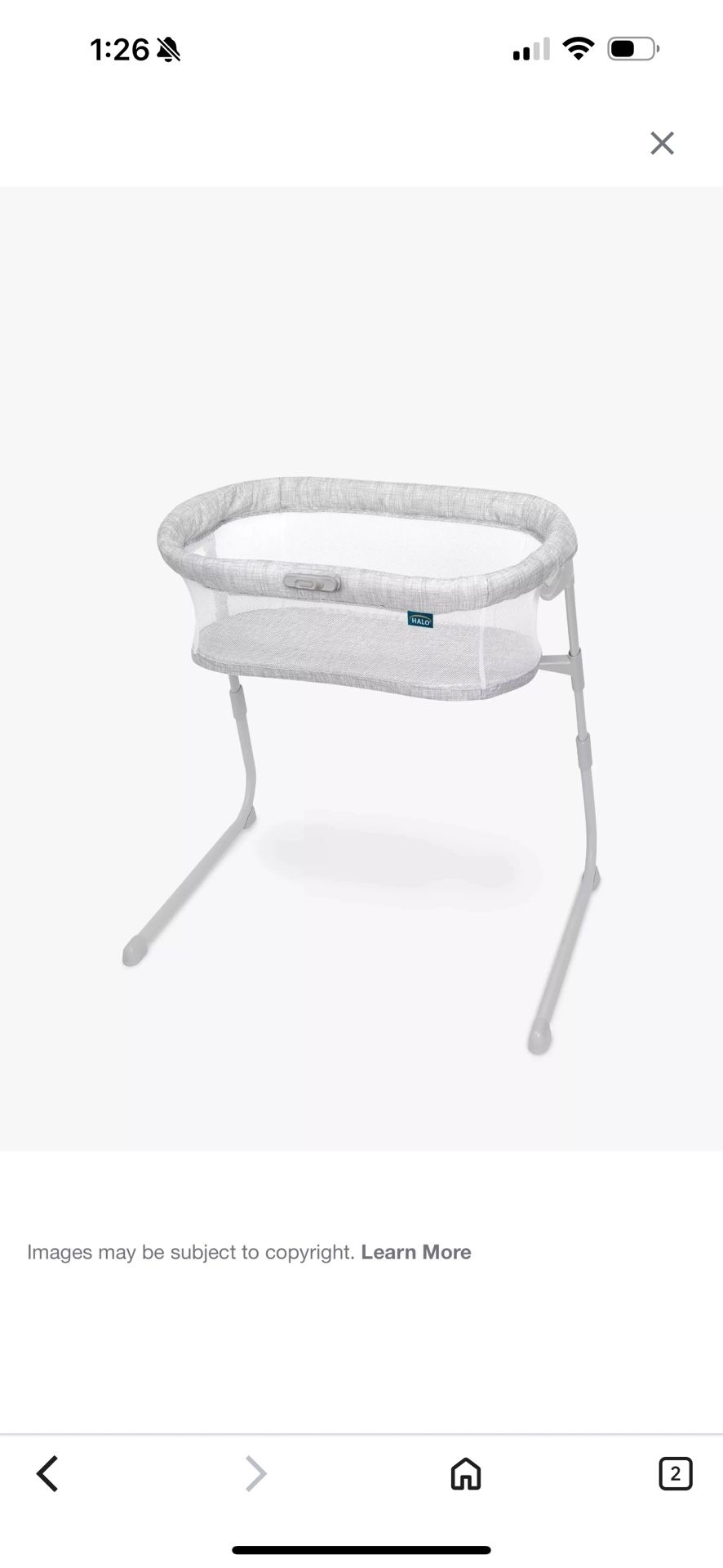 Halo Heather Weave Bassinest Flex Sleeper Crib - Grey