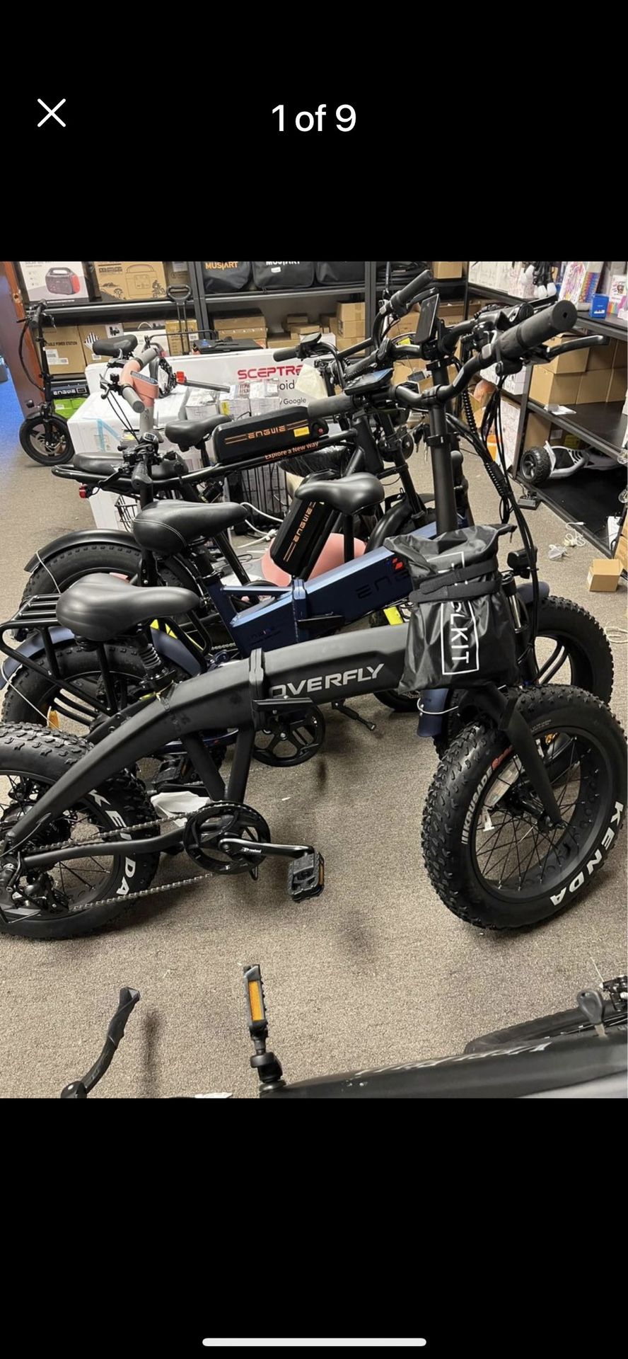 Overfly Hummer 20"x4"Fat Tire Electric Folding Bike for Commuter with 500W Bafang Motor, 48V/10.4A Battery, 7 Speed, and 6 PAS (Class 2)