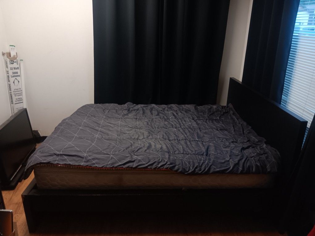 Black Wooden Bed Frame