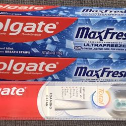 (2) Colgate Maxfresh Toothpaste & Toothbrush, Medium