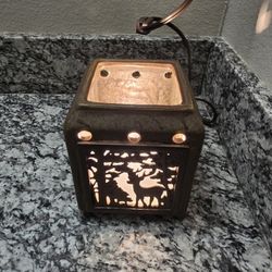 Decorative Electric Wax Warmer – Forest & Deer Design, Light-Up