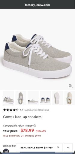 J.Crew Canvas Lace-Up Sneakers