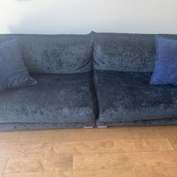Blue Velvet Couch 