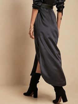 Banana Republic Muse 100% silk black timeless long sleeve maxi dress XS