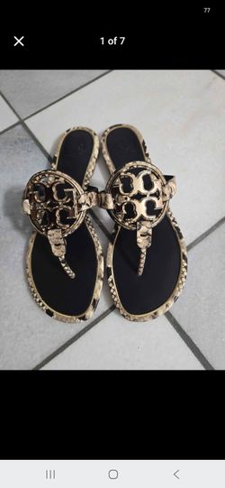 Tory burch metal miller sandals
