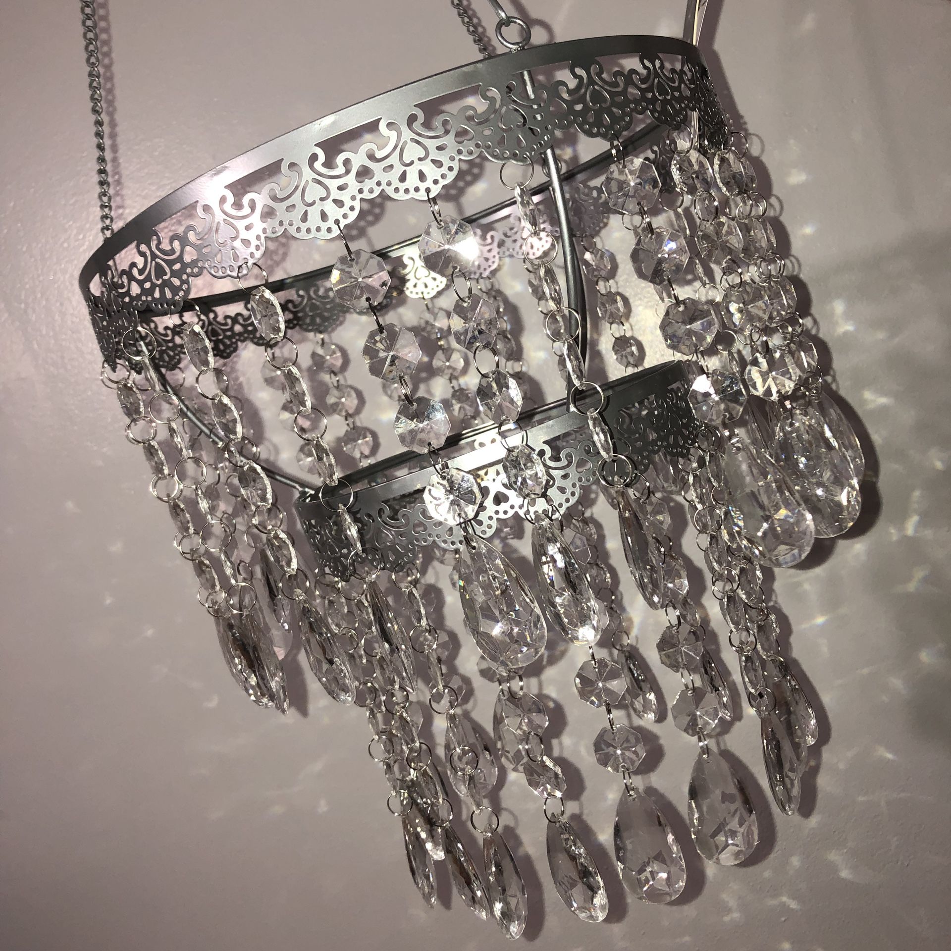 New silver crystal chandelier decor