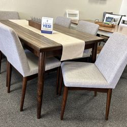 Mid Century Dining Table With 6 Chairs 