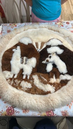 Genuine alpaca Fur rug