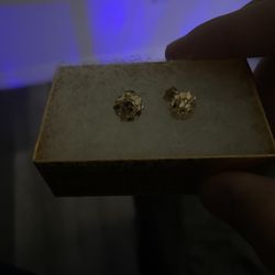 Small Nugget Earrings 10k Gold New