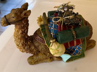 Decorative Camel Figurine with Gifts and Cargo