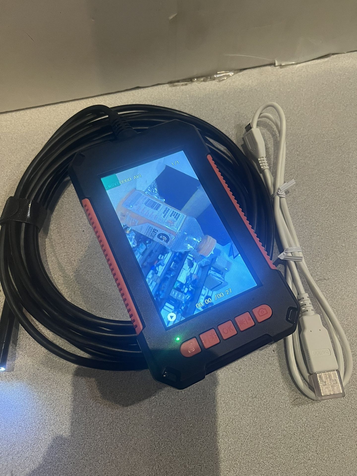 1080P HD industrial Borescope snake light 4.3” lcd 16.4” cable with 8GB Memory