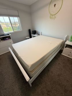Queen mattress with a bed frame