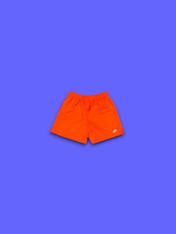 Nike sportswear woven flow mesh lined athletic shorts orange mens medium