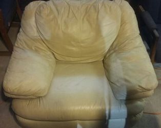 Big Beige Leather Chair