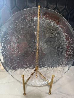 Princess House Vintage Snowflake Textured Glass Platter