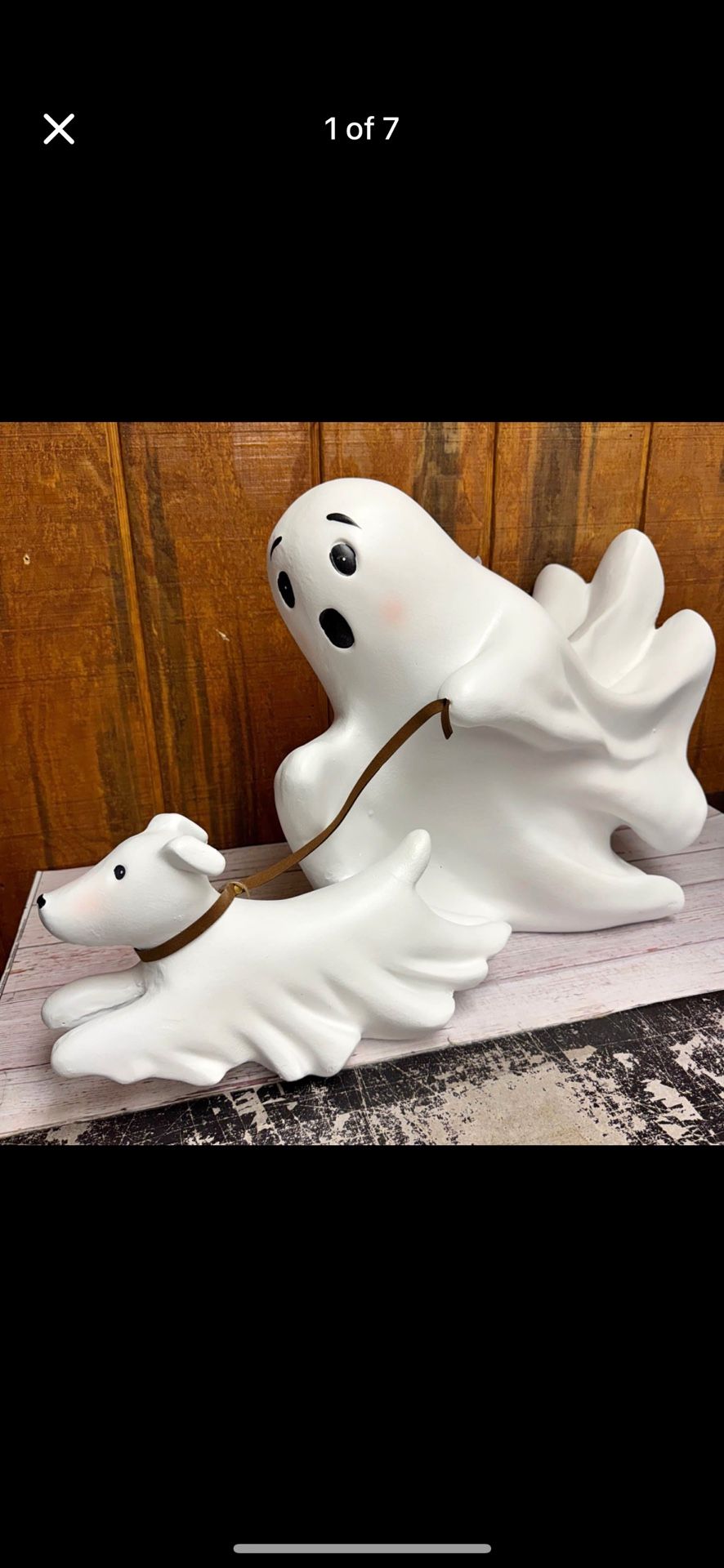 Large Ghost Walking Dog Statue