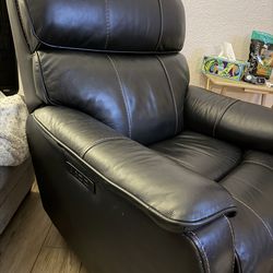 Electric Recliner Leather Couch