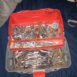Toolbox Full Of Sockets And Wrenches And Extras