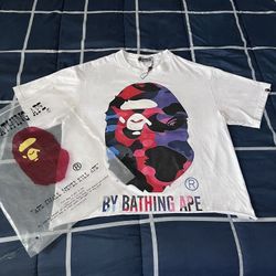 White “Multi Color” Bape Shirt 