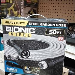 BIONIC STEEL GARDEN HOSE 50 FT STAINLESS STEEL