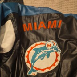 Leather Miami Dolphins  Carl Banks limited edition coat