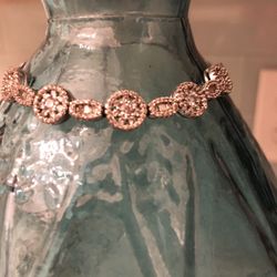 Sterling Silver  And Diamond Tennis Bracelet 