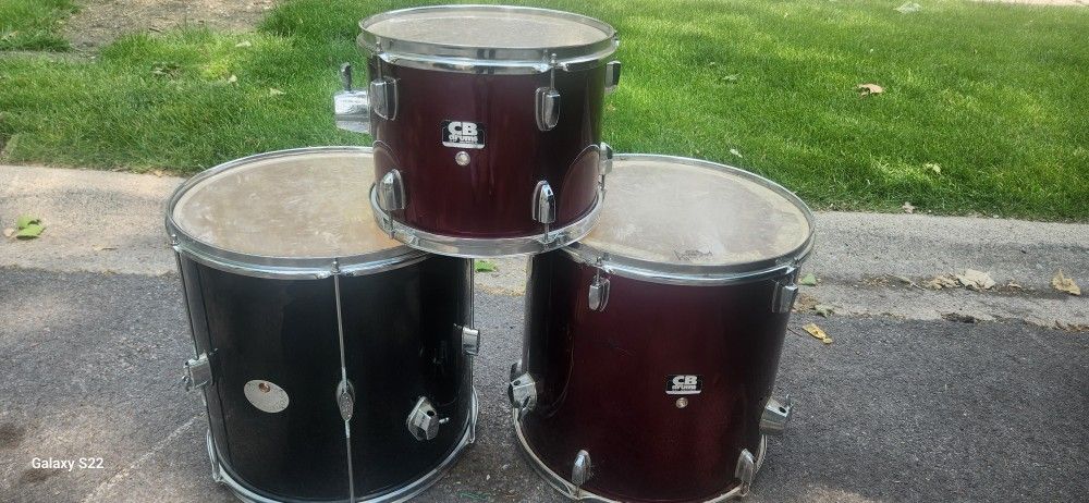Two CB Drums SP Series Student Model drums and one borg drum