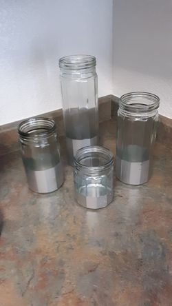 Silver glass canisters