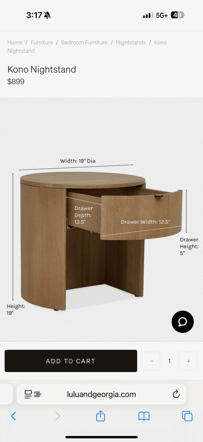 New Kono Nightstand by Lulu and Georgia