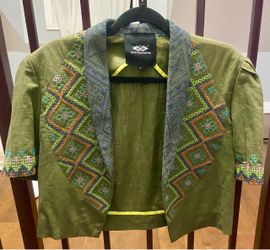 Authentic WYC (Wear Your Culture) Linen Cropped Jacket