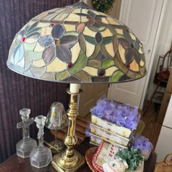 Tiffany Style Candle Stick Table Lamp 