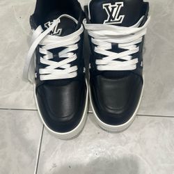 Louis Vuitton LV TrainerS Sneaker Size 9 Black White New No Box AIR JORDAN 