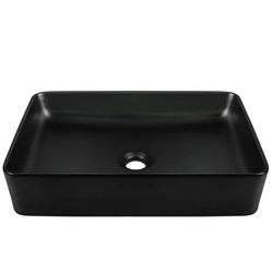 Deer Valley Black Ceramic Vessel Sink 20x13x4