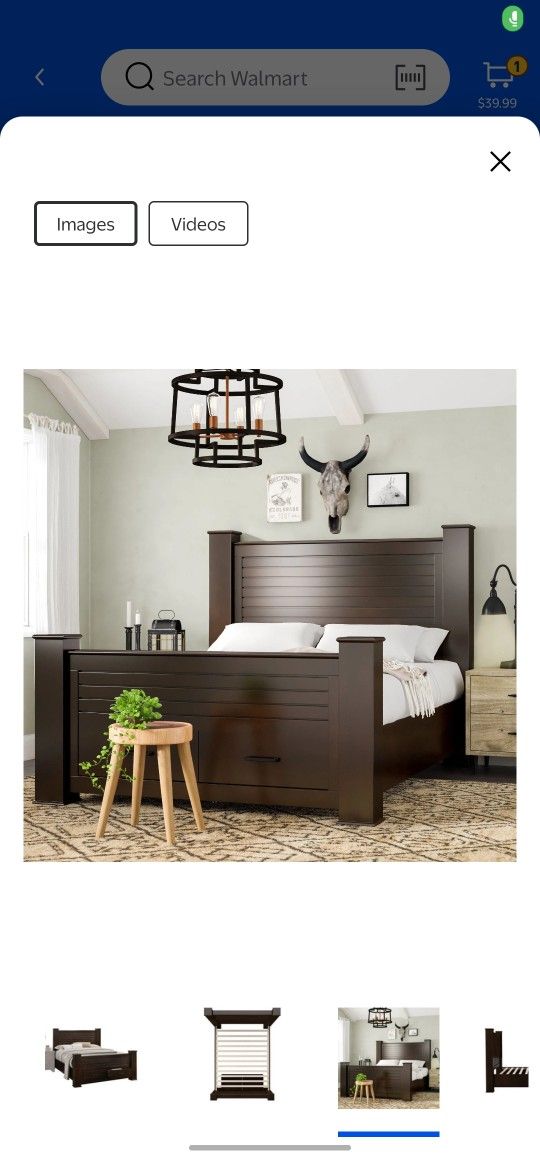 ACME Panang Eastern King Bed w/Storage, Mahogany